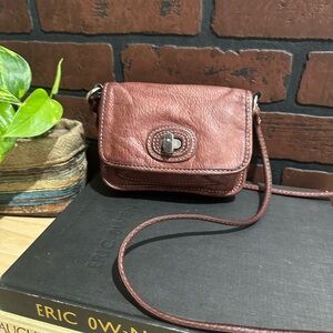 Fossil Rich Brown Leather Crossbody Bag